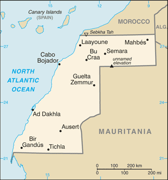 Sahara Occidental politique  carte